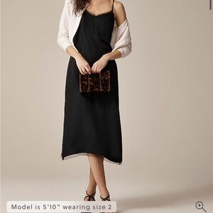 J. Crew Black Natasha Slip Dress